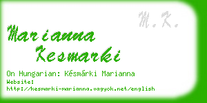marianna kesmarki business card